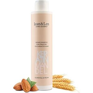 Jean & Len Repair Shampoo Keratine & Amandel, voor structureel beschadigd en weerbarstig haar, temt kroezen, voor gezonder uitziend haar, zonder parabenen & siliconen, veganistisch, 300 ml