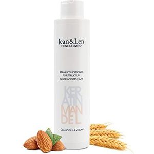 Jean & Len Conditioner Herstel Keratine & Amandel, voor structureel beschadigd haar, temt kroezen en geeft glans, met plantaardige keratine, zonder parabenen & siliconen, veganistisch, 300 ml