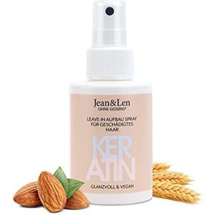 Jean & Len Leave-In opbouwspray, verzorgt beschadigd haar, met fyto-keratine bouwstenen en plantaardige eiwitten, geeft het haar nieuwe glans, zonder parabenen en siliconen, 100 ml