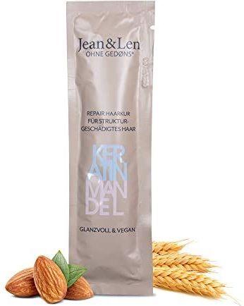 Jean & Len Repair Haarkur Keratin & Mandel, bändigt widerspenstige Haare, Anti-Frizz, für kraftvolle und gesund glänzende Haare, ohne Parabene, Silikone, Mikroplastik & Mineralöl, vegan, 20 ml