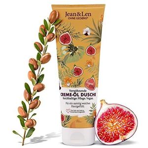 Jean & Len Verwennende crème-olie voor de douche met arganolie en vijg, geschikt voor dagelijkse verzorging, douchegel met arganolie en vijgenextract, zonder parabenen en siliconen, vegan, 250 ml
