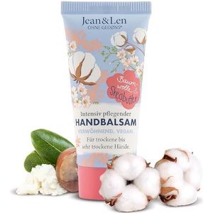 Jean & Len Handbalsem met katoen en sheaboter, handverzorging voor droge tot zeer droge handen, verzorgt intensief en is mild, zonder parabenen en siliconen, vegan, mini-handcrème, 20 ml