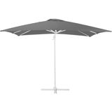 Parasol donkergrijs polyester vierkante vorm 250 x 250 x 235 cm terras balkon tuin