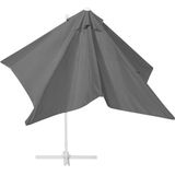 Parasol donkergrijs polyester vierkante vorm 250 x 250 x 235 cm terras balkon tuin