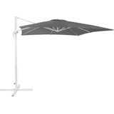 Parasol donkergrijs polyester vierkante vorm 250 x 250 x 235 cm terras balkon tuin