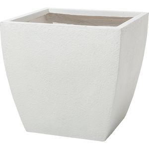 Bloempot wit klei vezel plantenbak vierkant 53 x 53 x 51 cm buiten tuin accessoires