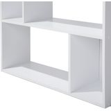 Boekenkast wit MDF spaanplaat 174 x 83 x 23 cm Scandinavisch minimalistisch opbergruimte woonkamer