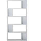 Boekenkast wit MDF spaanplaat 174 x 83 x 23 cm Scandinavisch minimalistisch opbergruimte woonkamer