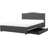MONTPELLIER - Bed met opbergruimte - Grijs - 180 x 200 cm - Polyester