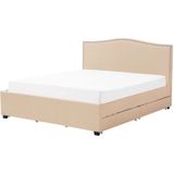 MONTPELLIER - Bed met opbergruimte - Beige - 180 x 200 cm - Polyester