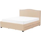 MONTPELLIER - Bed met opbergruimte - Beige - 160 x 200 cm - Polyester