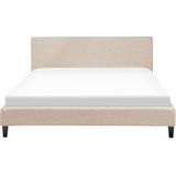 FITOU - Tweepersoonsbed - Beige - 160 X 200 cm - Polyester