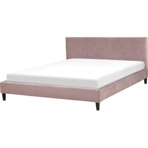 FITOU - Tweepersoonsbed - Roze - 180 x 200 cm - Fluweel