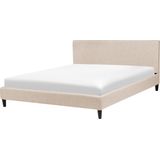 FITOU - Tweepersoonsbed - Beige - 180 X 200 cm - Polyester