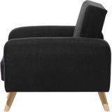 FLORLI - Fauteuil - Zwart - Polyester