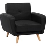 FLORLI - Fauteuil - Zwart - Polyester