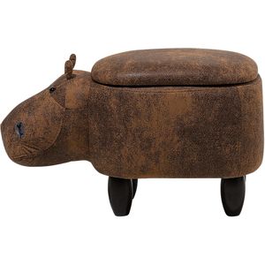 Beliani HIPPO - Dierenhocker-Bruin-Kunstleer