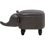 ELEPHANT - Hocker - Donkergrijs - Kunstleer