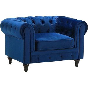 CHESTERFIELD - Chesterfield fauteuil - Blauw - Fluweel