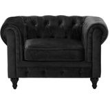 CHESTERFIELD - Chesterfield fauteuil - Zwart - Fluweel