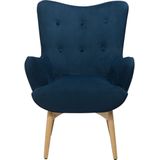 Beliani VEJLE - Chesterfield fauteuil - Blauw - Fluweel