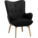 Beliani VEJLE - Chesterfield Fauteuil - Zwart - Fluweel