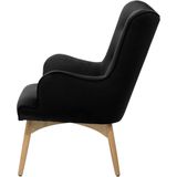 Beliani VEJLE - Chesterfield Fauteuil - Zwart - Fluweel