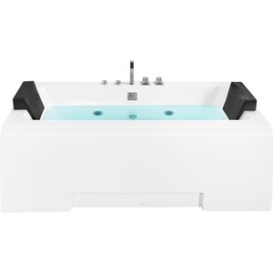 Whirlpool bad wit sanitair 150 x 75 cm rechthoekig dubbel 157 x 85 cm massage functie hoofdsteun modern ontwerp