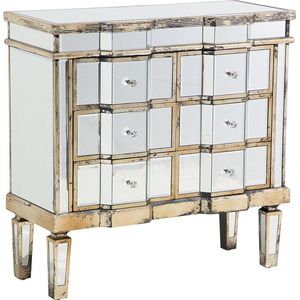 Beliani MOZELA - Commode - Zilver - Glas