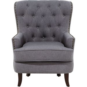 VIBORG - Chesterfield fauteuil - Grijs - Polyester