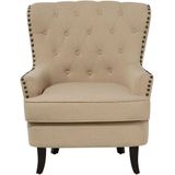 VIBORG - Chesterfield fauteuil - Beige - Polyester