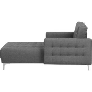 Beliani - Chaiselongue Grau Polsterbezug mit Schlaffunktion / gestepptem Bezugsstoff Aufklappbare Récamiere Modernes / Klassisches Design