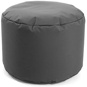 mokebo® Outdoor Pouf, Hocker in antraciet voor Balcony & Garden 'The Rest Pouf', Zitpouf rond 60 x 40cm, Voetsteun, Zithocker, Voetenbankje, Zitpoef, Puff & Bijzettafel met Vulling, ook voor binnen