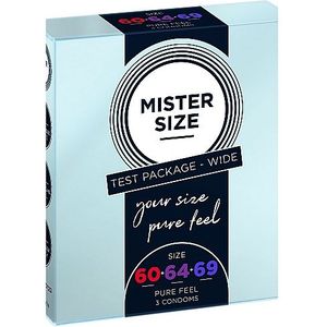 Mister Size TEST KIT - Condooms 60, 64, 69 mm - 3 Stuks transparant