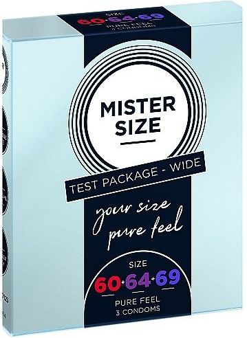 Mister Size TEST KIT - Condooms 60, 64, 69 mm - 3 Stuks transparant
