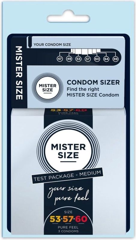 Mister Size SIZEKITMED - Size Kit Medium - Sizer Tool and 3 Condoms