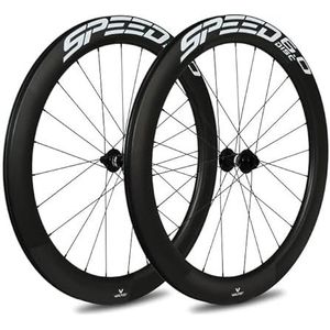 Veltec Unisex – volwassen wielset Speed 6.0 18 mm SR Disc Shimano 12 x 100/12 x 142, zwart/wit, 622-18