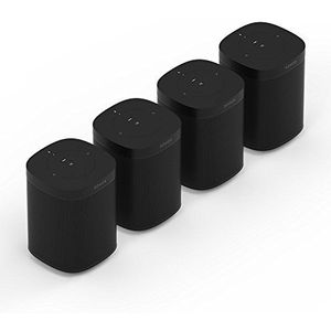 Sonos One Smart speakerset voor 4 kamers, wit – intelligente WLAN-luidsprekers met Alexa spraakbesturing & AirPlay – vier multiroom luidsprekers voor onbeperkte muziekstreaming
