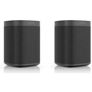 Sonos One SL Smart speaker, set van 2 kamers, zwart (krachtig geluid, WLAN streaming met multiroom en app-besturing en AirPlay2), twee luidsprekers voor onbeperkte muziekstreaming