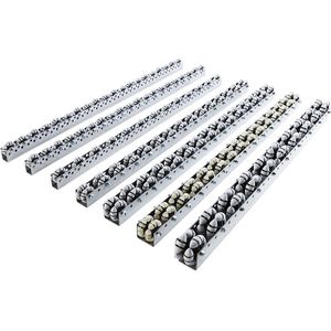 Rollijst aan alle zijden, voor middelzware lasten, draagvermogen 20 kg, deling 133 mm, lengte 2,4 m