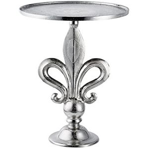 Salontafel Lilie Modern, woonkamertafel, salontafel, bijzettafel, tafel van metaal, aluminium, rond, decoratie, zilver 63 cm