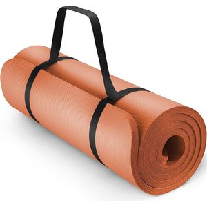 Yoga mat oranje 1 cm dik, fitnessmat, pilates, aerobics