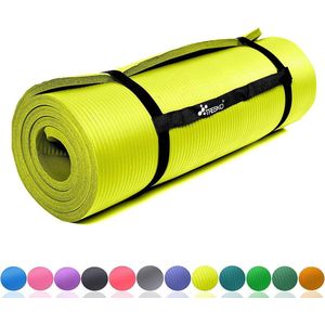 Sens Design Yogamat - Fitnessmat - 185x60 cm - 1,5 cm dik - Geel