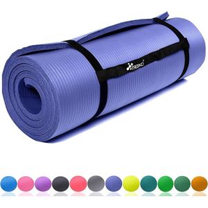 Tresko Fitnessmat - 185x60 cm - 1,5 cm dik - Dark blauw