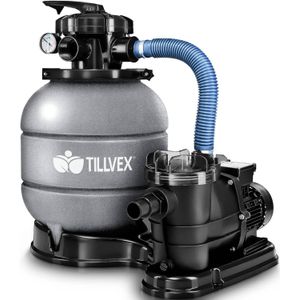 Tillvex Zandfiltersysteem Grijs -met Pomp -filtersysteem- Zandfilterfilter- Boiler- Zwembadfilterpomp -zwembadfilter