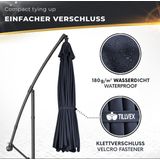 Sonnenschirm Navy-Blau ø 300 cm Ampelschirm Gartenschirm Marktschirm Kurbel Balkon Alu Neigbar - Tillvex