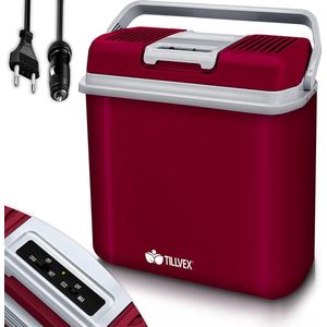 Tillvex- Koelbox, coolbox, 24 liter, rood