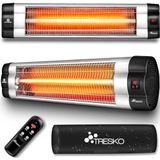 TRESKO Warmtestraler Zilver 2500W infrarood muurheater  terrasverwarmer warmtestraler