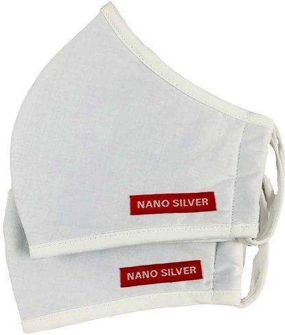 Ademhalingsmasker - Katoen - FFP2 Nano - Zilver - 2 Stuks - Wit - Wasbaar