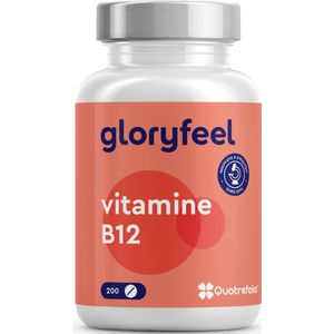 Vitamine B12 Tabletten (200 stuks) - Premium: Beide bioactieve vormen + Depotvorm + 5-MTHF Folaat - 500 Âµg puur B12 per dagdosering -laboratorium getest & zonder toevoegingen geproduceerd in Duitsland